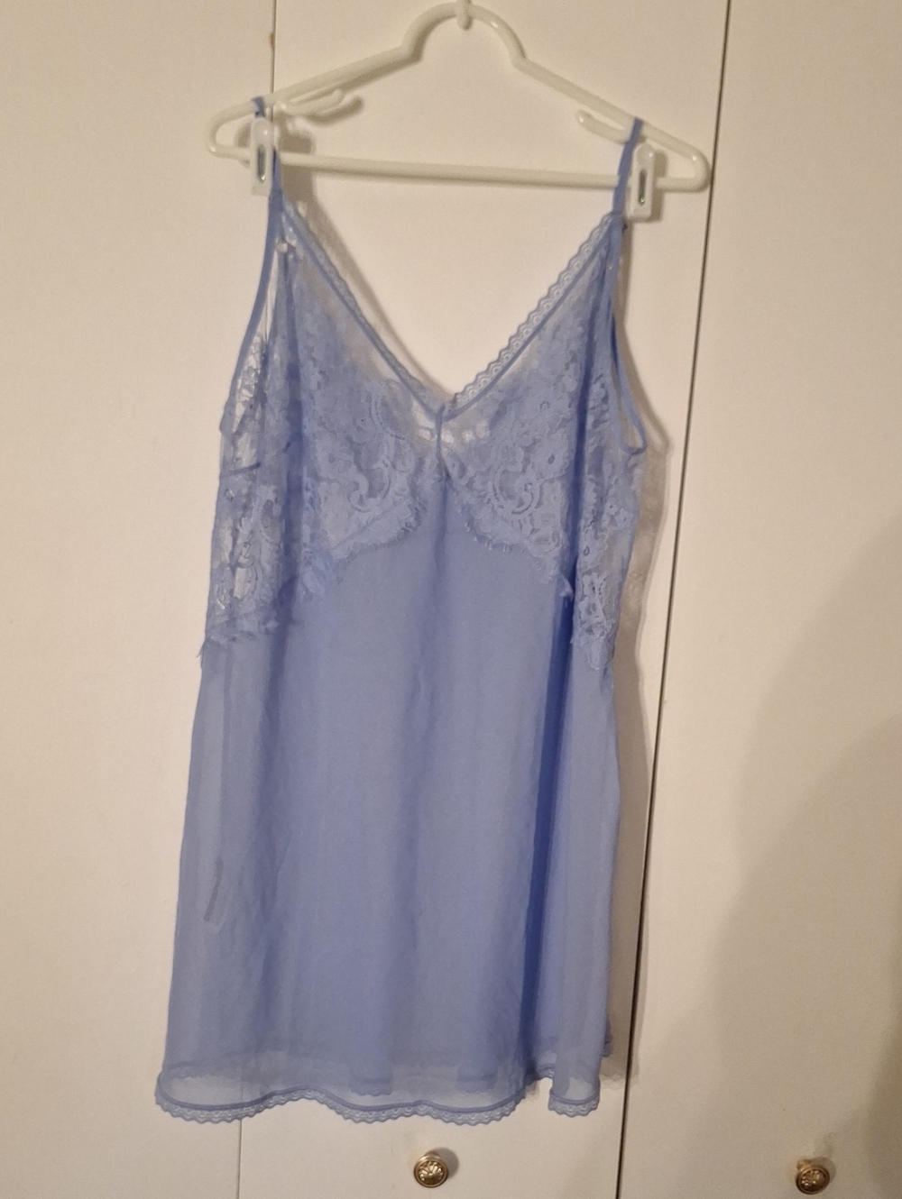 Adore Me Light Blue Lace V-Neck Chemise
